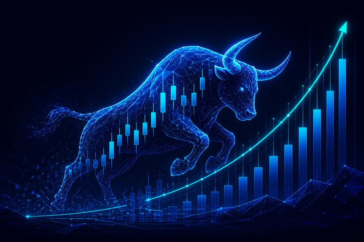 Bull market illustration